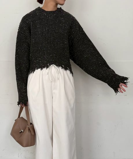 【cafune】  535984 nep damage knit pullover