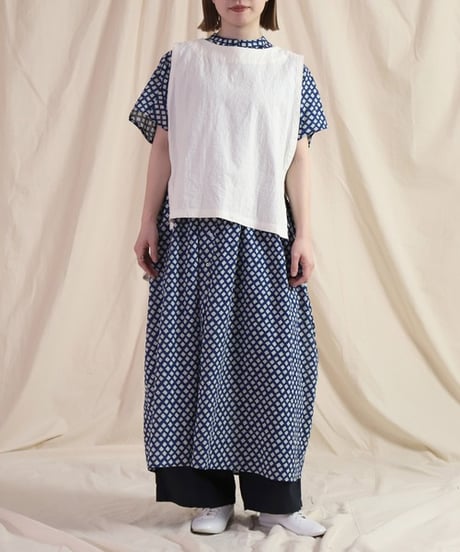 【Brocante】37-0270X インドプリントフロンセワンピース