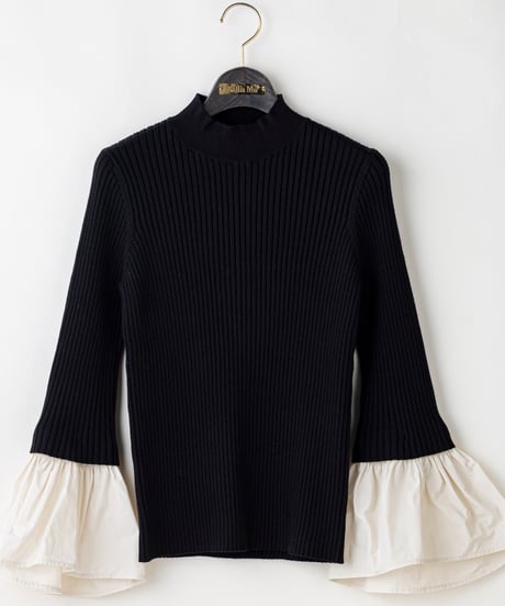 【Lallia Mu 26AW】2614434 デタッチカフリブニット