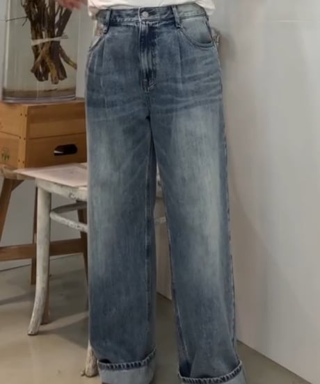 パンツ Cafune drawstringloose denim cafune】draw string loose denim | selectshop ku