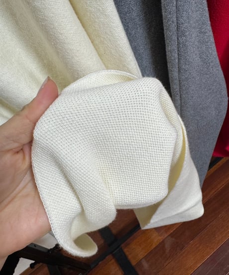 【siro de la bonte 26AW】R643107 32/2COTTON plating nylon  poncho pullover