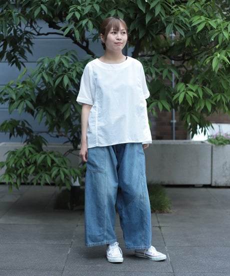 【D.M.G】16-0829X  60ローン サイドギャザーシャツ