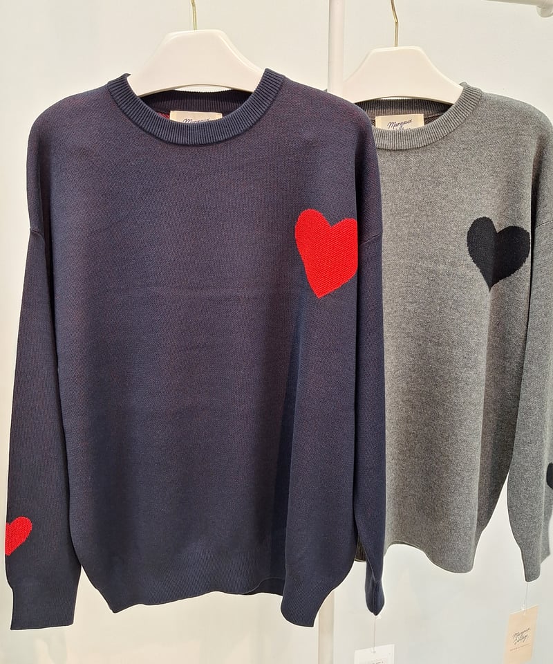 MARGAUX VINTAGE マルゴー】ハートモチーフニットプルオーバー [MG-KN-2 