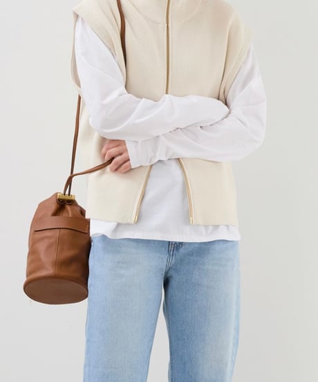 【MICA&DEAL】0125308248 ジップアップ畦ニットベスト