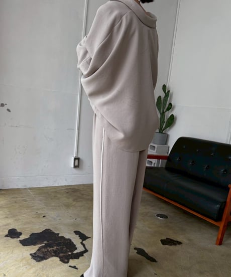 【cafune】535635 stretch georgette line pants
