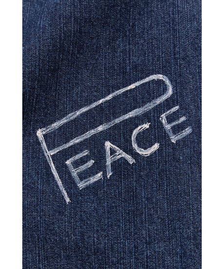 【FREERAGE】 226AS105 "10oz DENIM" CPOシャツ -Hand Paint-／ALL WE NEED IS PEACE