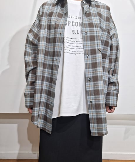【cafune】625923 washer voile check shirt