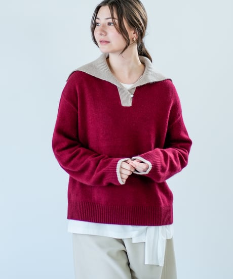 【Lallia Mu 26AW】2614444 セーラーカラーニット