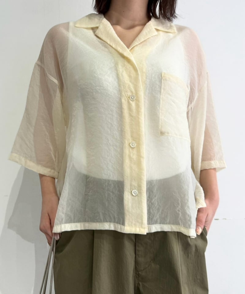 cafune】525913 cupra organdy short shirt | sele