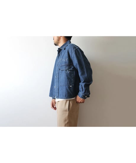 【FREERAGE】 226AS105 "10oz DENIM" CPOシャツ -Hand Paint-／ALL WE NEED IS PEACE