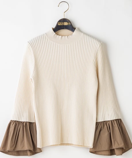【Lallia Mu 26AW】2614434 デタッチカフリブニット