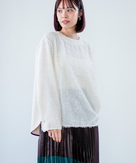 【Lallia Mu 26AW】2614694 フェザージャガードプルオーバー