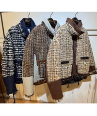 【Lallia Mu 26AW】2614172 ラメツイードパファーコート