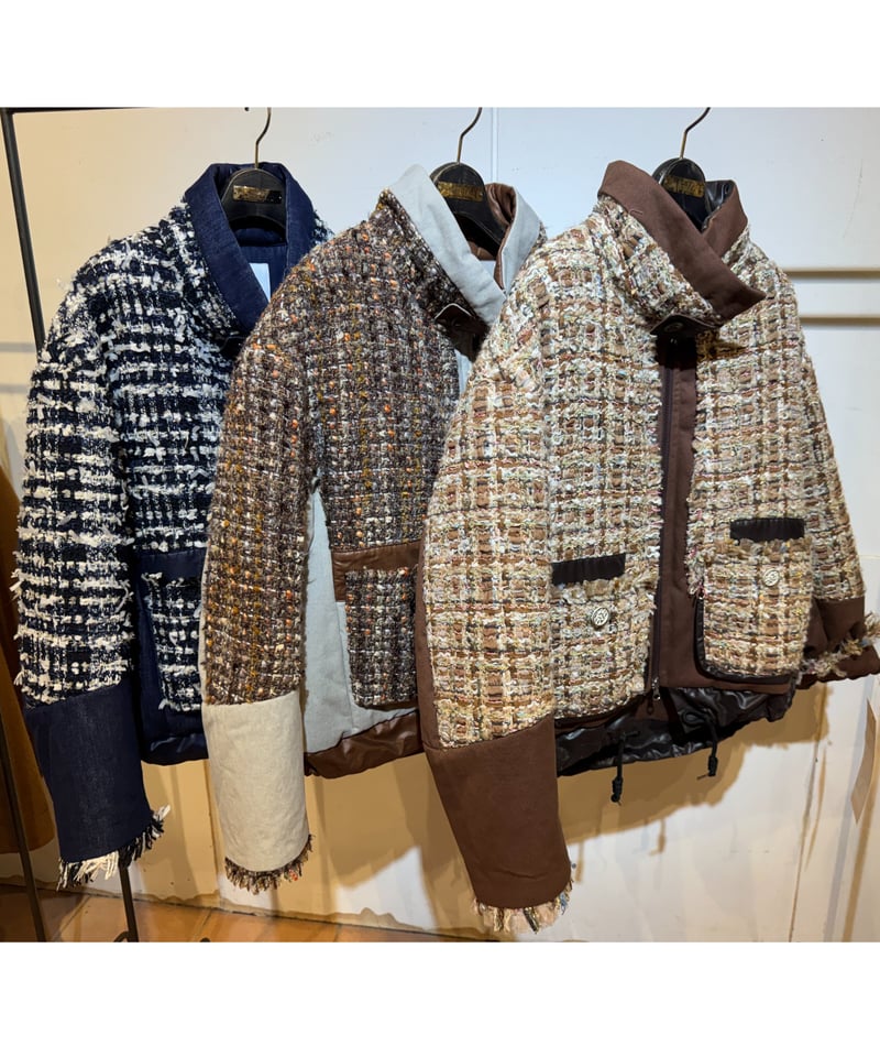 Lallia Mu 26AW】2614172 ラメツイードパファーコート | selects