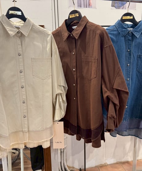 【Lallia Mu 26AW】  2613670 2wayスリーブデニムシャツ