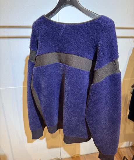 【Lallia Mu 26AW】2614438 バイカラーシャギーニットブルゾン