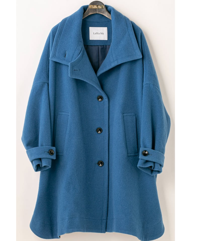 専用【24AW/美品】Lallia Mu　ラリアムー　スタンドカラー　コート ラリア・ムー（Lallia Mù)スタンドカラーフレアコート／グレー