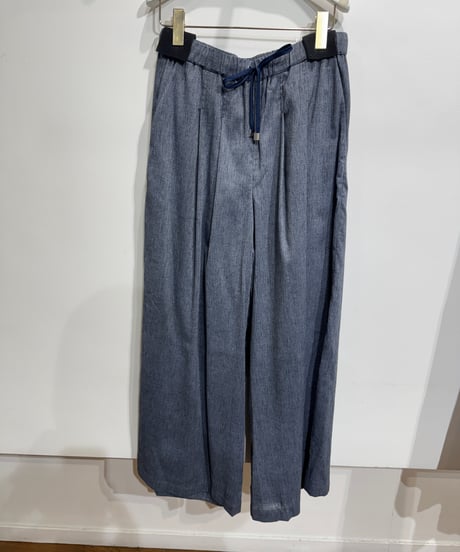 【ayane 26MID SUMMER】836607　リネン混スラブワイドパンツ