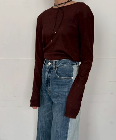 【cafune】535975 polyester tereco long T