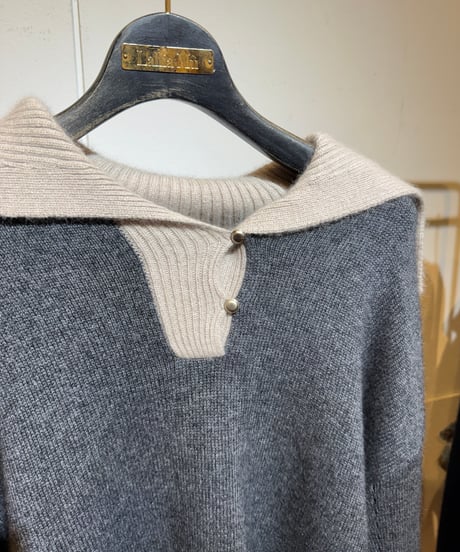 【Lallia Mu 26AW】2614444 セーラーカラーニット