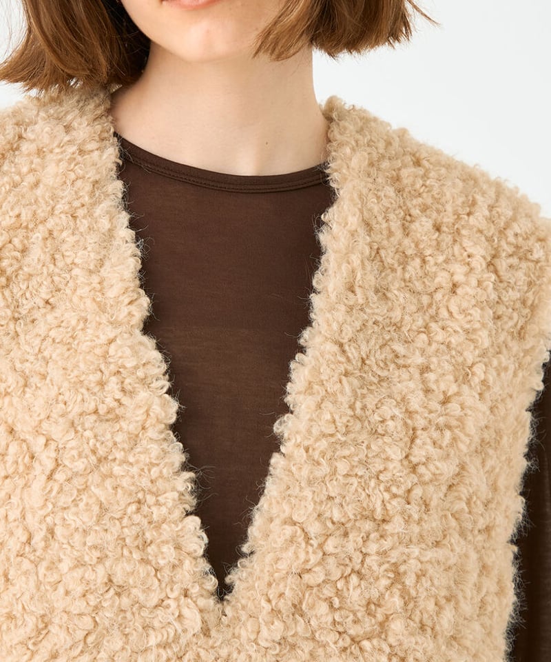 Ballsey】11-01-54-01001 -HN ミックスファー Vネックベスト | s