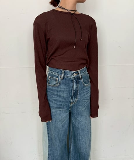 【cafune】535975 polyester tereco long T