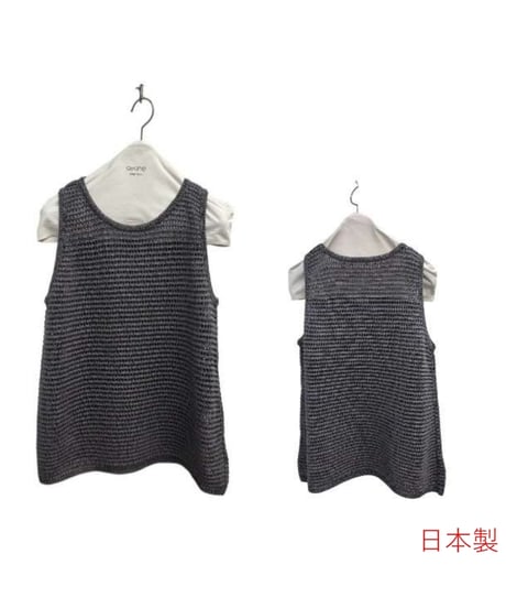 【ayane】  826540 ニットメッシュAラインタンクトップ