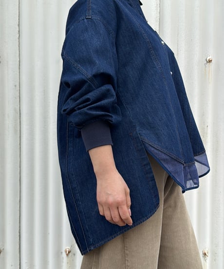 【Lallia Mu 26AW】  2613670 2wayスリーブデニムシャツ