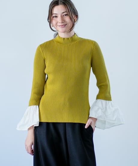 【Lallia Mu 26AW】2614434 デタッチカフリブニット