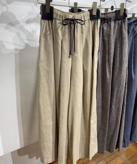 【ayane 26MID SUMMER】836607　リネン混スラブワイドパンツ