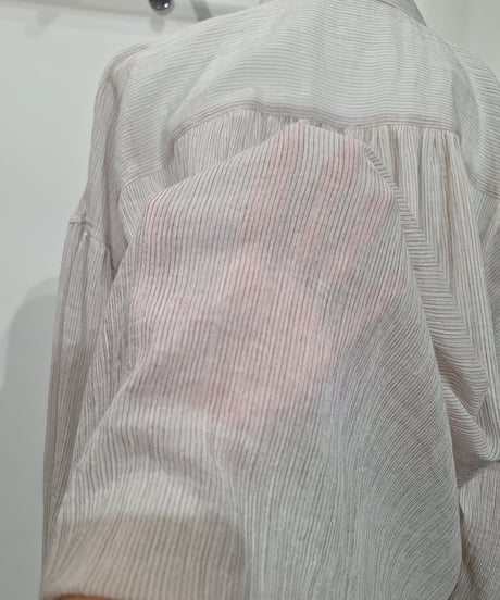 【cafune】625918 cotton stripe voile gather pullover