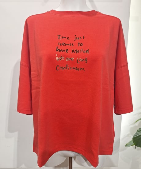 全国送料185円【SUGARROSE】269333 箔プリント切り替えTシャツ