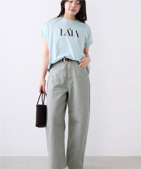 【MICA&DEAL】 0126209101 "LAIA"ロゴヘムラウンドT-shirt