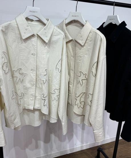 【PRIORITY 26AW】 P67043AI エンブロイダリーオープンカラーシャツ