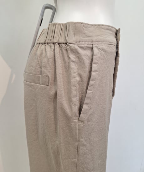 【passione】526611 麻混コットンレーヨンストレッチワイドパンツ