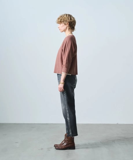 【kha:KI】MIL25FCS3467 HONEYCOMB 8th SLEEVE TOP