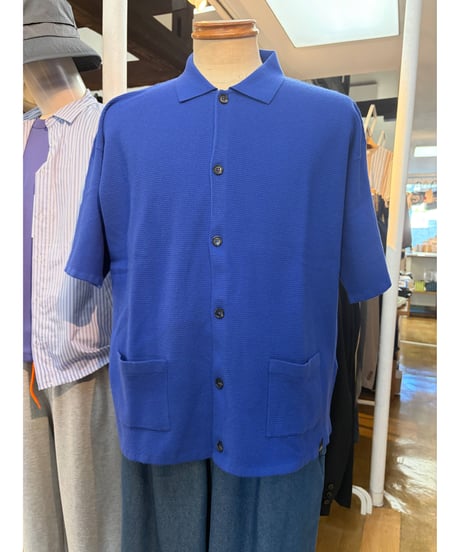 【 LiSS 】 Waffle knit polo knit cardigan (unisex)LiS-2510351