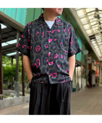 【MANUAL ALPHABET】 MA-S-843 LEOPARD S/S OPEN COLLAR SHIRTS