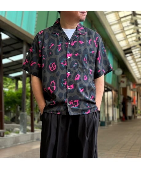 【MANUAL ALPHABET】 MA-S-843 LEOPARD S/S OPEN COLLAR SHIRTS