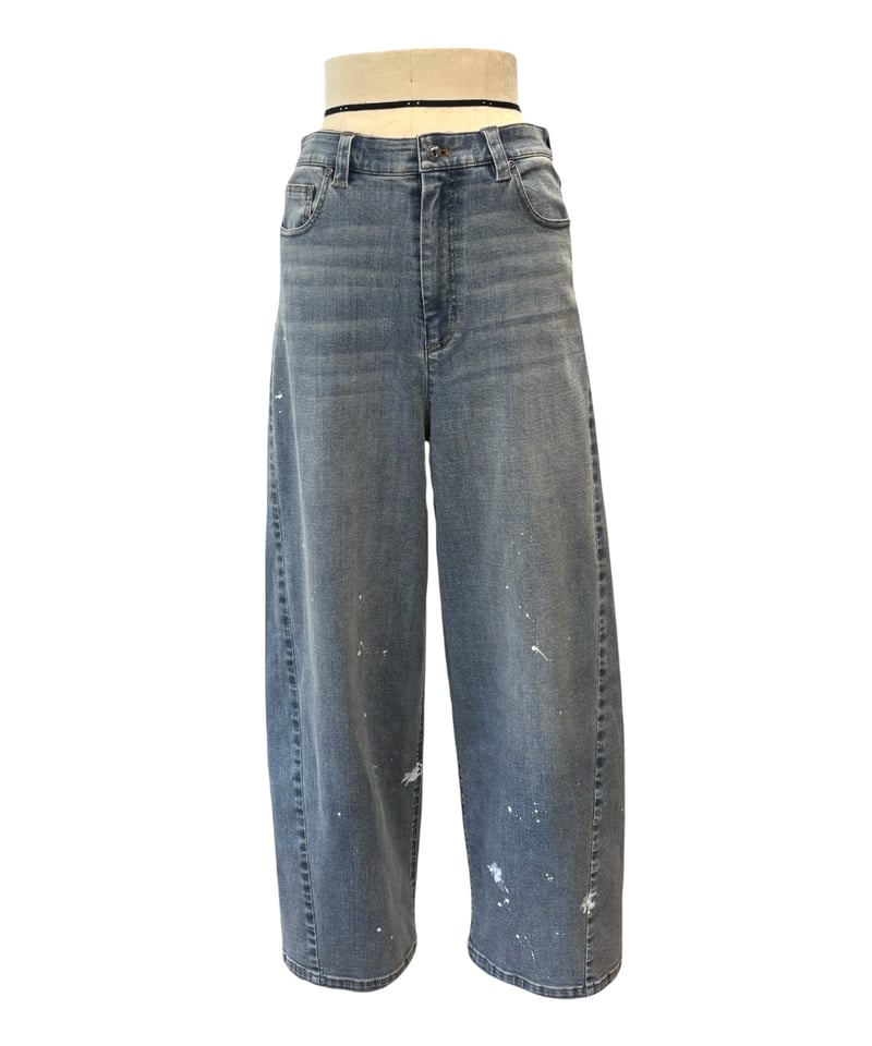 ayane 25AW】875815 ペイント加工バレルレッグデニムパンツ | selects