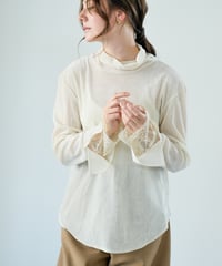 【Lallia Mu 26AW】2614500 シアーモールメッシュカットソー