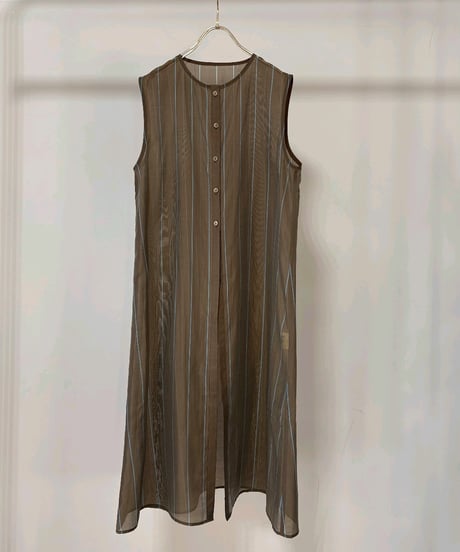 【MARGAUX VINTAGE】 PO - 26046 - S シアーストライプノースリーブPO