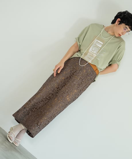 【LalliaMu 】2611570　メタリックプリントTシャツ