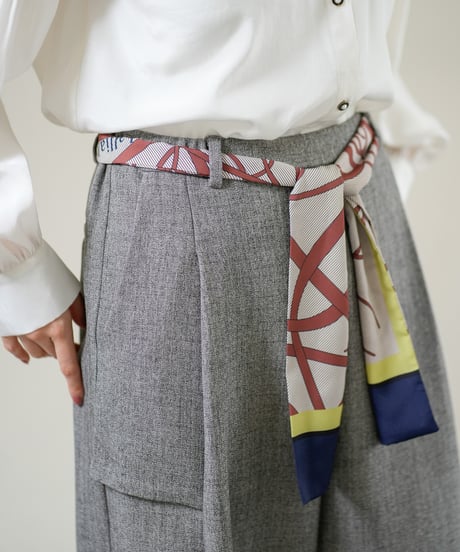 【Lallia Mu 26AW】  2613767 スカーフベルトワイドパンツ