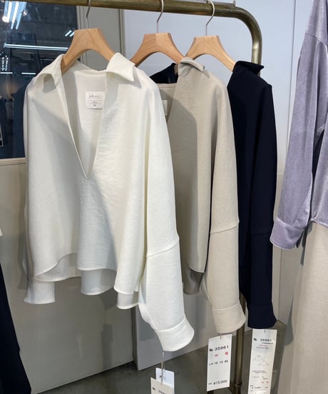 【cafune】535961/615961 stretch georgette skipper pullover