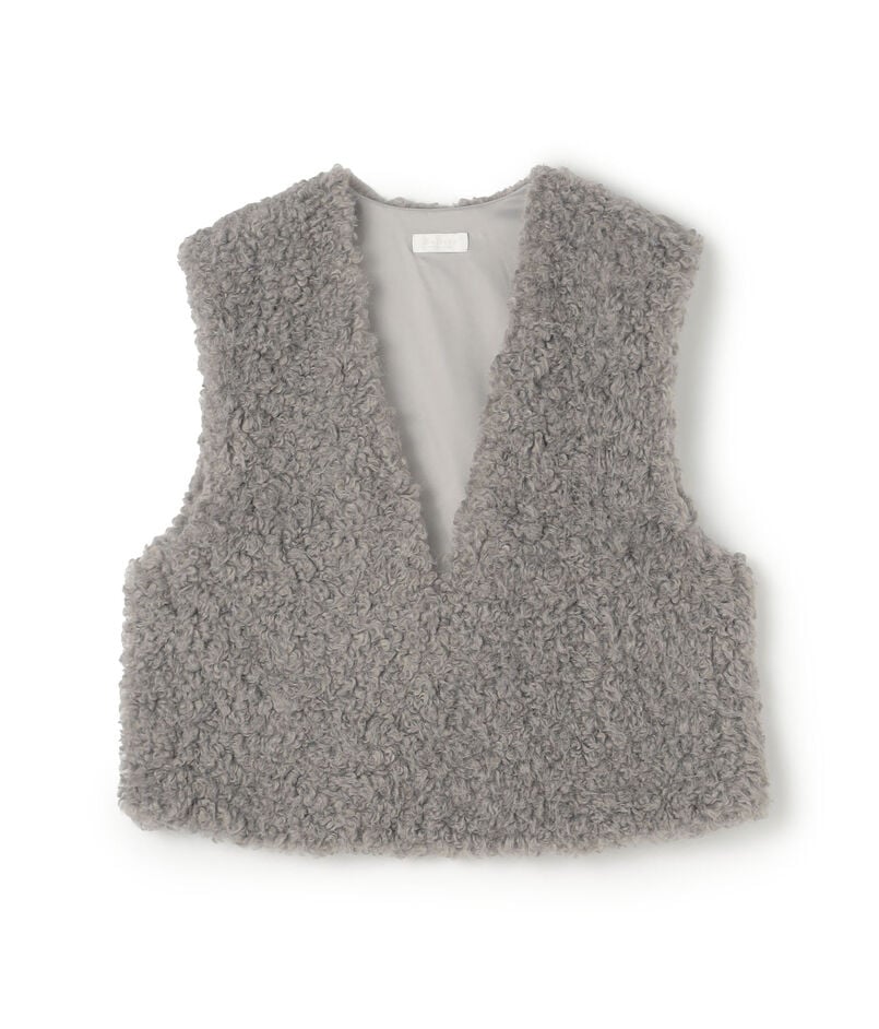 BALLSEY プードルファー Vネックベスト Ballsey(ボールジィ)の「プードルファー Vネックベスト」 - PARTE