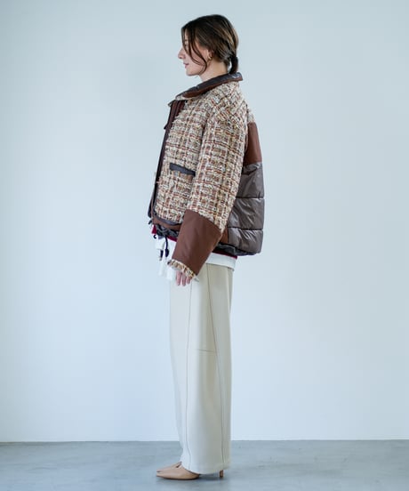 【Lallia Mu 26AW】2614172 ラメツイードパファーコート