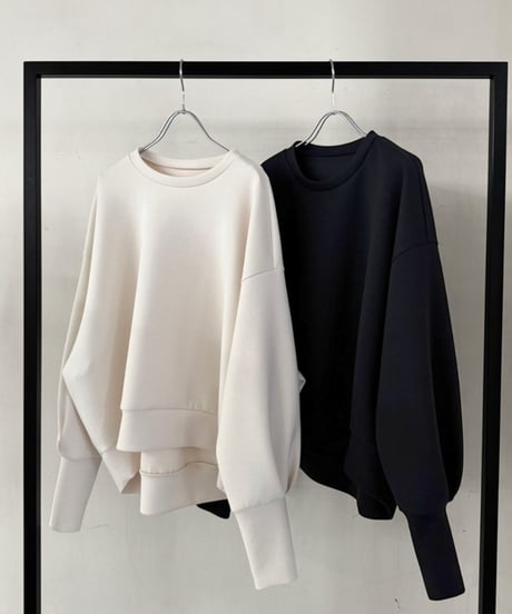【cafune】515923　double knit volume sleeve pullover