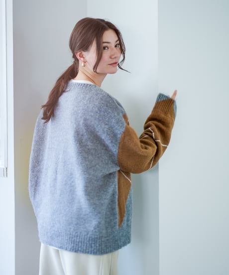 【Lallia Mu 26AW】2614436 アーガイルプルオーバーニット