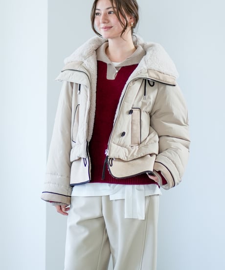 【Lallia Mu 26AW】2614175 スエードドッキングボアコート